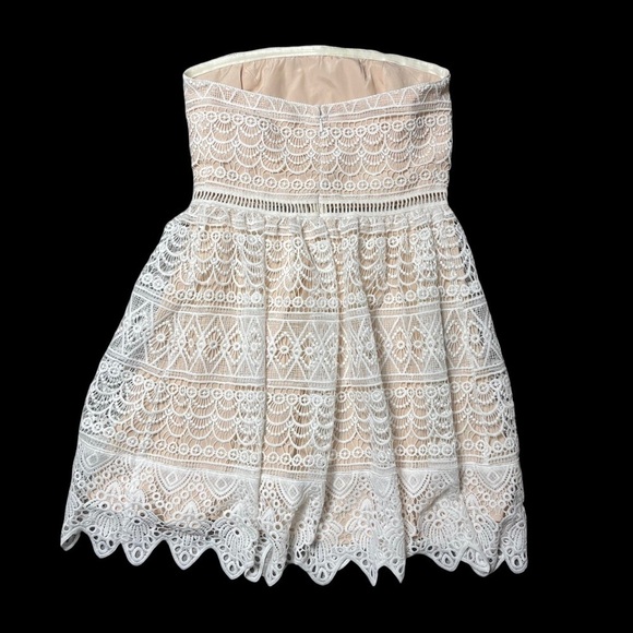 Socialite White Lace Strapless Mini Dress S - Picture 10 of 10